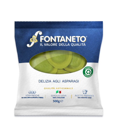 2 - FONTANETO Ravioli Delizia asparagus filling 4 x 500 g (21~ x 23 g  500 g) EXP 3 weeks - 5/6 min. cooking time