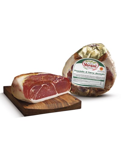 1 - VERONI Italian Parma ham "Pelatello" PDO Pressed - 1/1 piece, approx. 5.6 kg - without bone, rind and hock - matured 14 mont