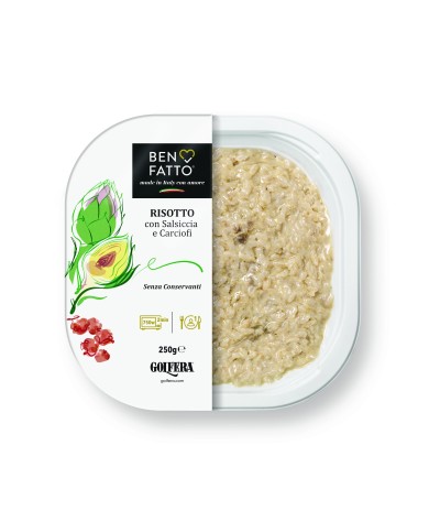 1 - BEN FATTO Risotto aux artichauts et saucisses 250 g - DLC 18 jours
