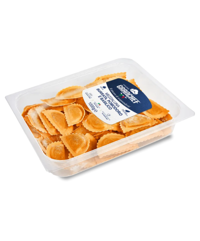 2 - FONTANETO Mezzaluna-Ravioli gefüllt mit Burrata, Tomate und Basilikum MAP (55~ x 18 g  1 kg) - RLZ 14 Tage - 5 Minuten Garz