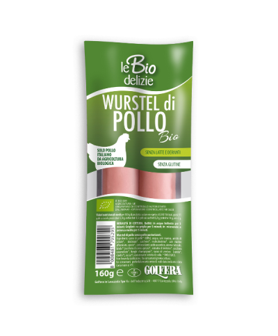 1 - BIO DELIZIE Wurstel di pollo bio 2x80 gr  160 gr - TMC 3 settimane