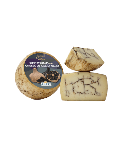 1 - BUSTI Pecorino with black garlic cream 2.5 kg - EXP 3 months - aged 2 months