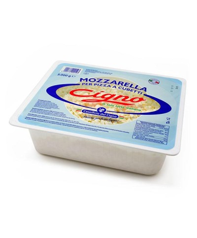 1 - CASEIFICIO DEL CIGNO Gewürfelter Kuhmozzarella 3 kg - RLZ 3 Wochen