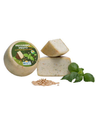 1 - BUSTI Pecorino with Pesto 900 g – EXP 2 months – aged 6 weeks