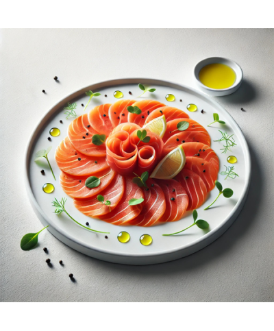 2 - ALICE LE GIOIE DEL MARE Carpaccio di salmone marinato 150 gr - TMC 3 mesi
