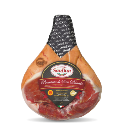 SAN DAN PROSCIUTTI San Daniele PDO boneless pressed raw ham 8 kg - EXP 3 months - aged 18 months